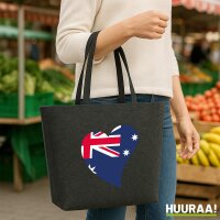 Filz Shopper Australien Flagge Herz 22 Liter