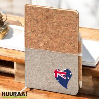 Notizbuch A5 Australien Flagge Herz 80 Blatt inkl....