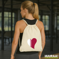 Turnbeutel Katar Flagge Herz 12 Liter