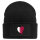 Beanie mit Patch Katar Flagge Herz Black