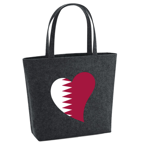 Filz Shopper Katar Flagge Herz 22 Liter