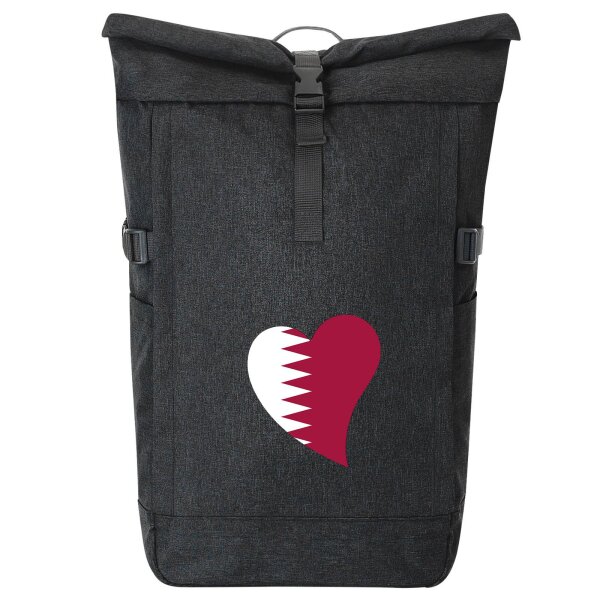 Kurierrucksack Katar Flagge Herz 30-44 Liter Black Melange