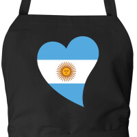 Schürze Argentinien Flagge Herz mit Taschen