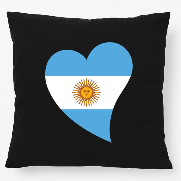 Kissen Argentinien Flagge Herz 40x40cm