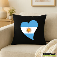 Kissen Argentinien Flagge Herz 40x40cm