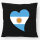 Kissen Argentinien Flagge Herz 40x40cm