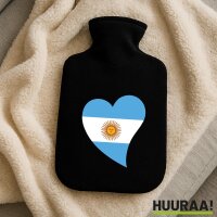 Wärmflasche Argentinien Flagge Herz