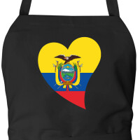 Schürze Ecuador Flagge Herz mit Taschen