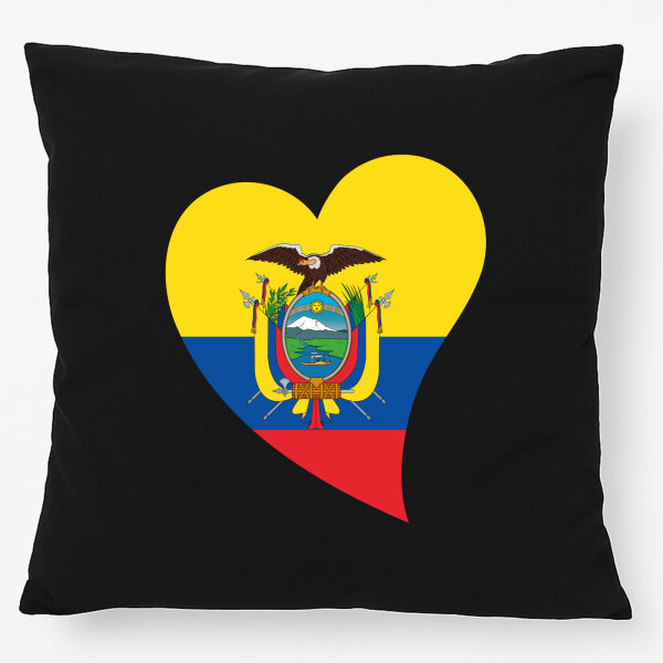 Kissen Ecuador Flagge Herz 40x40cm