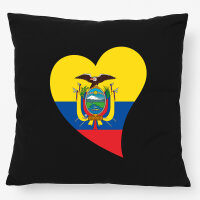 Kissen Ecuador Flagge Herz 40x40cm