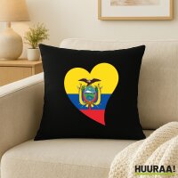 Kissen Ecuador Flagge Herz 40x40cm