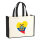 Jutetasche Ecuador Flagge Herz 21 Liter Black