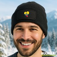 Beanie mit Patch Ecuador Flagge Herz Black
