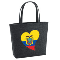 Filz Shopper Ecuador Flagge Herz 22 Liter