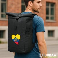 Kurierrucksack Ecuador Flagge Herz 30-44 Liter Black Melange