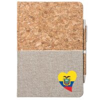 Notizbuch A5 Ecuador Flagge Herz 80 Blatt inkl....