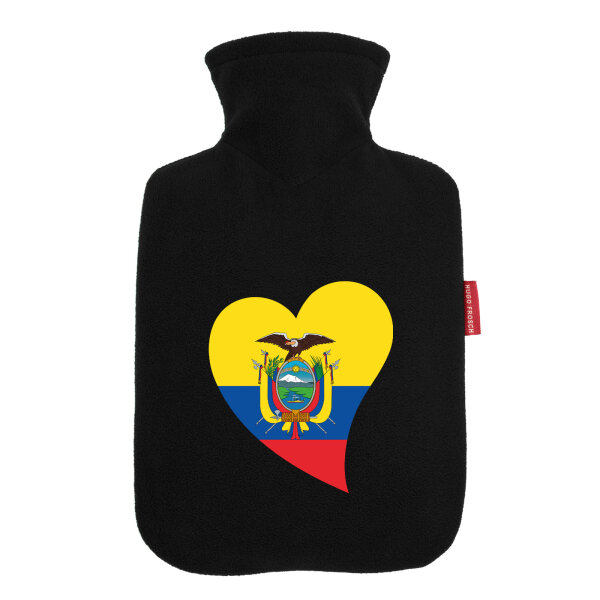 Wärmflasche Ecuador Flagge Herz