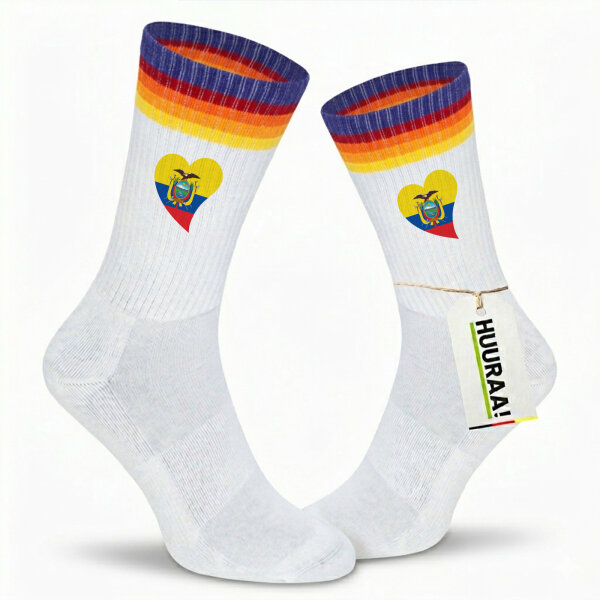 Unisex Socken Ecuador Flagge Herz Baumwolle