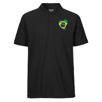 Herren Polo Shirt Brasilien Flagge Herz