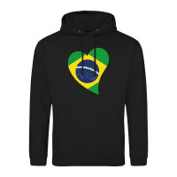 Unisex Hoodie Brasilien Flagge Herz
