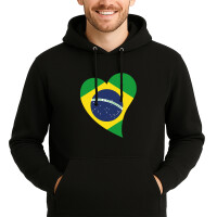 Unisex Hoodie Brasilien Flagge Herz