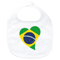 Baby Lätzchen Brasilien Flagge Herz Klettverschluss