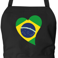 Schürze Brasilien Flagge Herz mit Taschen
