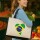 Jutetasche Brasilien Flagge Herz 21 Liter Black