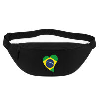 Bauchtasche Brasilien Flagge Herz 2,5 Liter Black