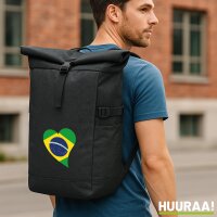 Kurierrucksack Brasilien Flagge Herz 30-44 Liter Black...