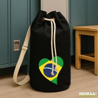 Seesack Brasilien Flagge Herz 20 Liter Black