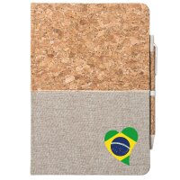 Notizbuch A5 Brasilien Flagge Herz 80 Blatt inkl....