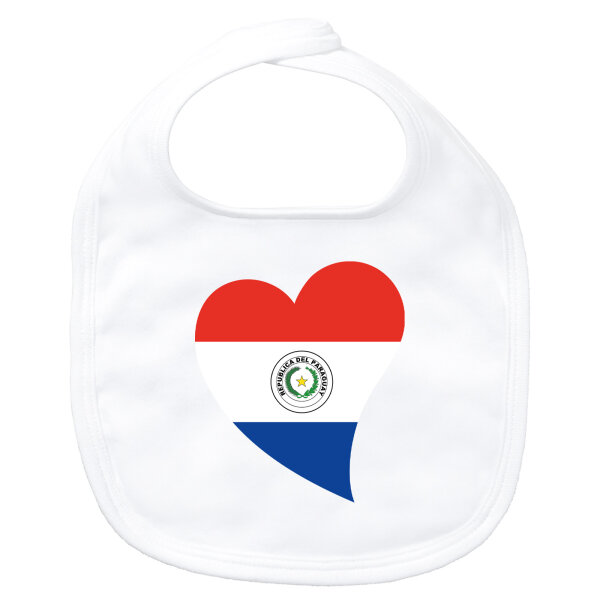 Baby Lätzchen Paraguay Flagge Herz Klettverschluss