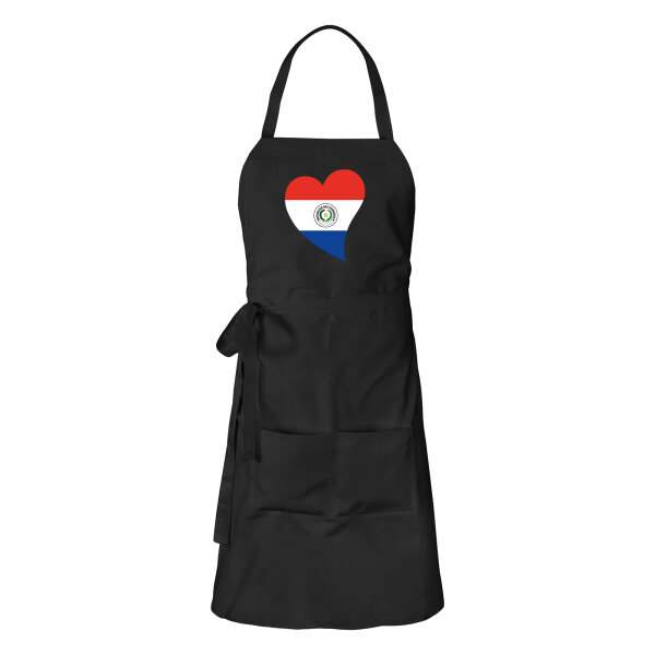Schürze Paraguay Flagge Herz mit Taschen
