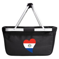 Einkaufskorb faltbar Paraguay Flagge Herz 20 Liter Black