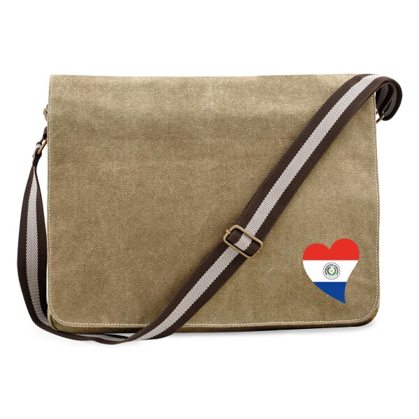 Umhängetasche Paraguay Flagge Herz 14 Liter