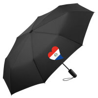 Regenschirm Paraguay Flagge Herz 98cm Schwarz