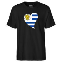 Herren T-Shirt Uruguay Flagge Herz