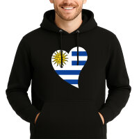 Unisex Hoodie Uruguay Flagge Herz