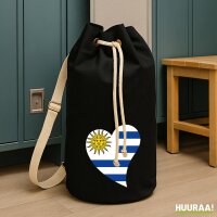Seesack Uruguay Flagge Herz 20 Liter Black