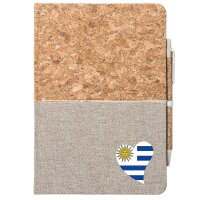 Notizbuch A5 Uruguay Flagge Herz 80 Blatt inkl....