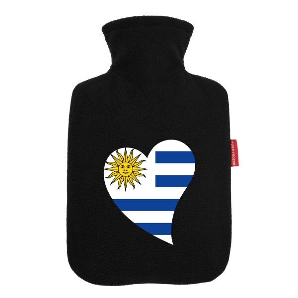 Wärmflasche Uruguay Flagge Herz