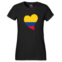 Damen T-Shirt Kolumbien Flagge Herz