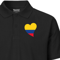 Herren Polo Shirt Kolumbien Flagge Herz