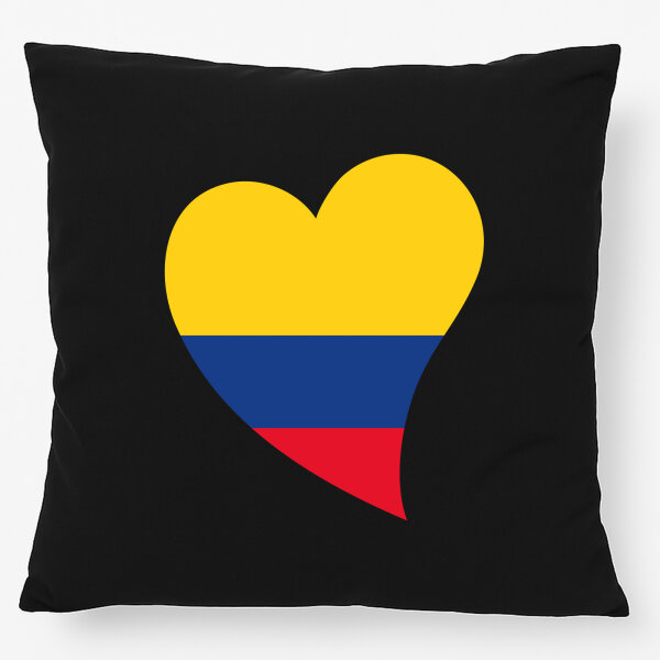 Kissen Kolumbien Flagge Herz 40x40cm