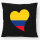 Kissen Kolumbien Flagge Herz 40x40cm