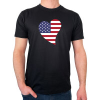 Herren T-Shirt USA Flagge Herz