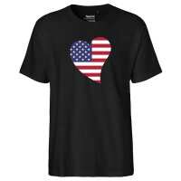 Herren T-Shirt USA Flagge Herz