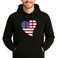 Unisex Hoodie USA Flagge Herz
