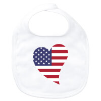 Baby L&auml;tzchen USA Flagge Herz Klettverschluss